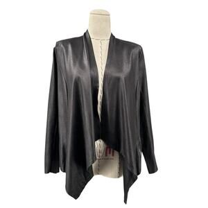 SYMBL VII+ Black Open Front‎ Long Sleeves Asymmetrical Hem Jacket Womens Size S